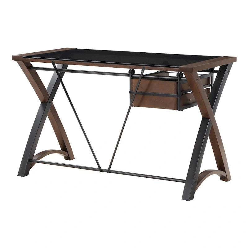 Bureau en verre avec rangement de 48 po