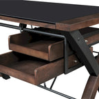 Bureau en verre avec rangement de 48 po