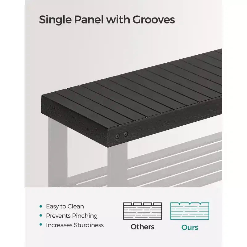 SONGMICS Banc range-chaussures, meuble de rangement pour chaussures en bambou à 3 niveaux, banc d'entrée, supporte jusqu'à 130 kg, 28,7 x 90 x 45,2 cm