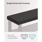 SONGMICS Banc range-chaussures, meuble de rangement pour chaussures en bambou à 3 niveaux, banc d'entrée, supporte jusqu'à 130 kg, 28,7 x 90 x 45,2 cm