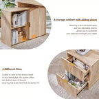 Bureau d'angle moderne en L de 67 pouces avec armoire de rangement et tiroirs, bureau d'ordinateur en bois avec prises de courant, bureau à hauteur réglable