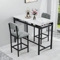 Ensemble de salle à manger 3 pièces Mieres, ensemble table et chaises pour 2 personnes, ensemble table de cuisine avec 2 chaises rembourrées