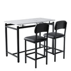 Ensemble de salle à manger 3 pièces Mieres, ensemble table et chaises pour 2 personnes, ensemble table de cuisine avec 2 chaises rembourrées
