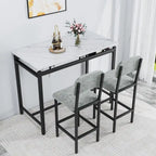 Ensemble de salle à manger 3 pièces Mieres, ensemble table et chaises pour 2 personnes, ensemble table de cuisine avec 2 chaises rembourrées