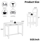 Ensemble de salle à manger 3 pièces Mieres, ensemble table et chaises pour 2 personnes, ensemble table de cuisine avec 2 chaises rembourrées