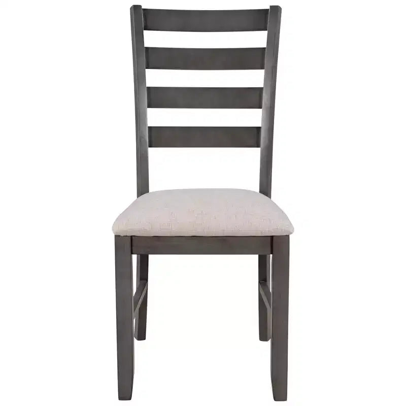 Whisen Ensemble table à manger en bois massif 6 pièces avec table rectangulaire, 4 chaises et banc - Gris