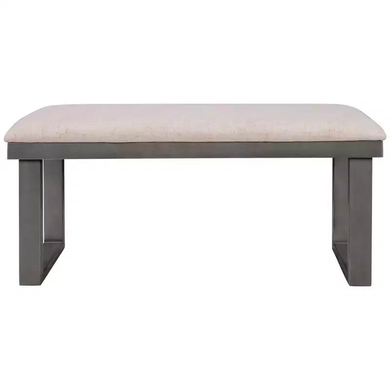 Whisen Ensemble table à manger en bois massif 6 pièces avec table rectangulaire, 4 chaises et banc - Gris