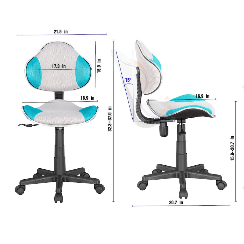 Chaise de bureau ergonomique en maille JJS avec support lombaire réglable