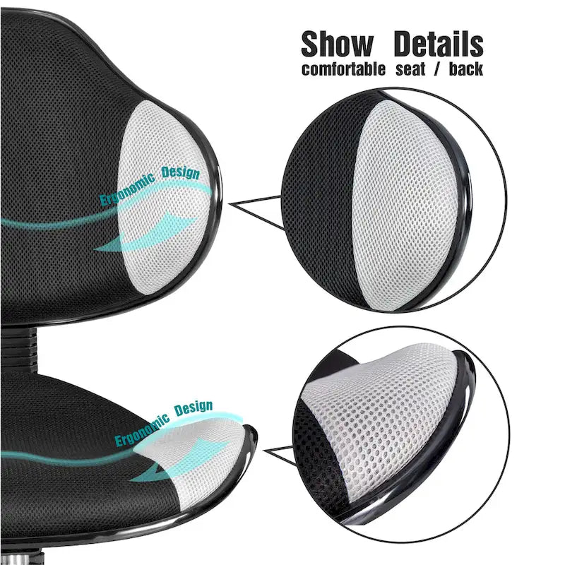 Chaise de bureau ergonomique en maille JJS avec support lombaire réglable