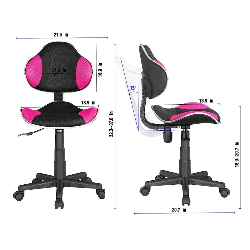 Chaise de bureau ergonomique en maille JJS avec support lombaire réglable