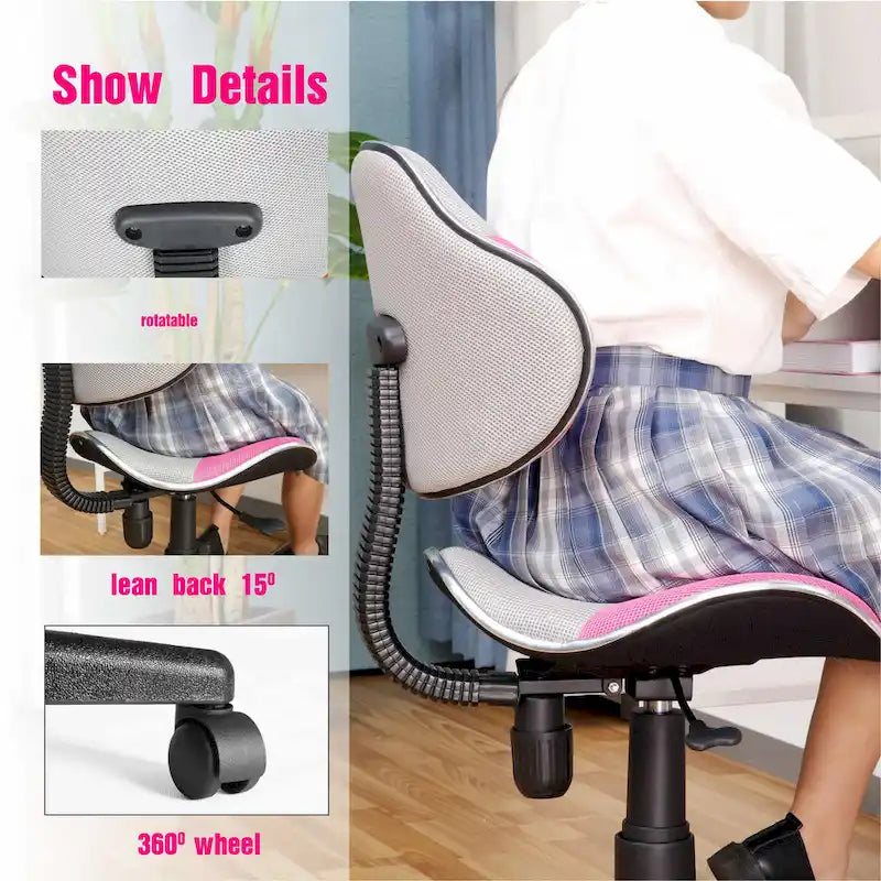 Chaise de bureau ergonomique en maille JJS avec support lombaire réglable