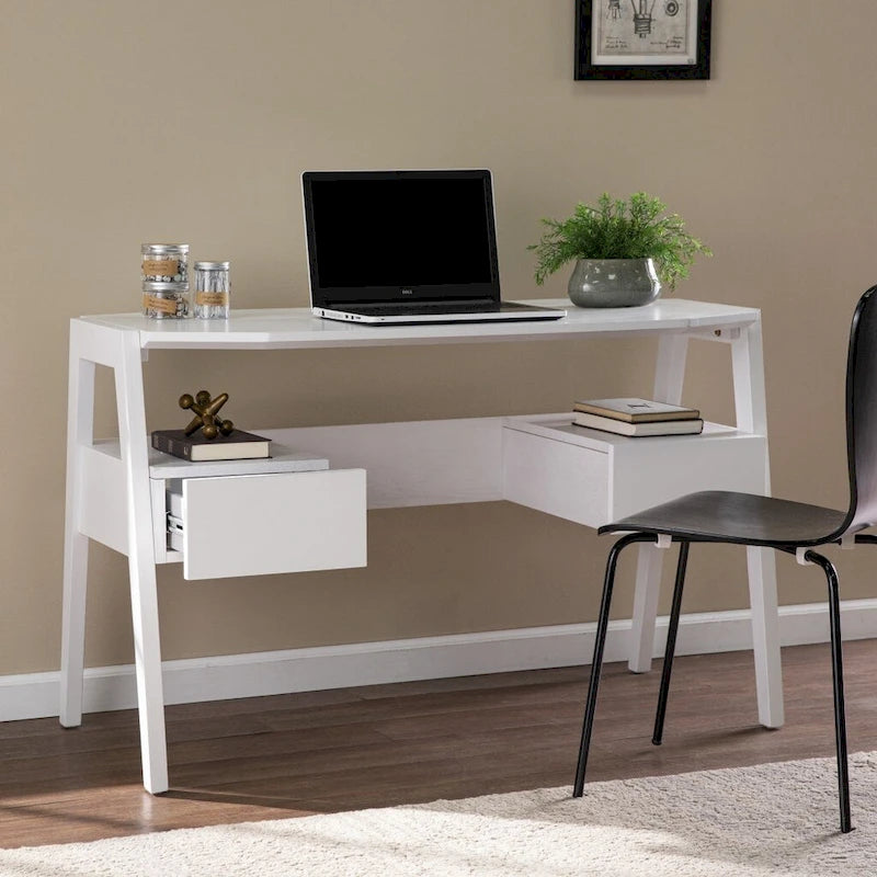Bureau moderne blanc métallique