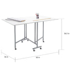 Table pour machine à coudre et de découpe Studio Designs, avec revêtement en poudre blanc