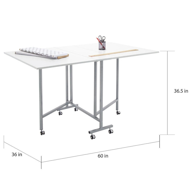 Table pour machine à coudre et de découpe Studio Designs, avec revêtement en poudre blanc