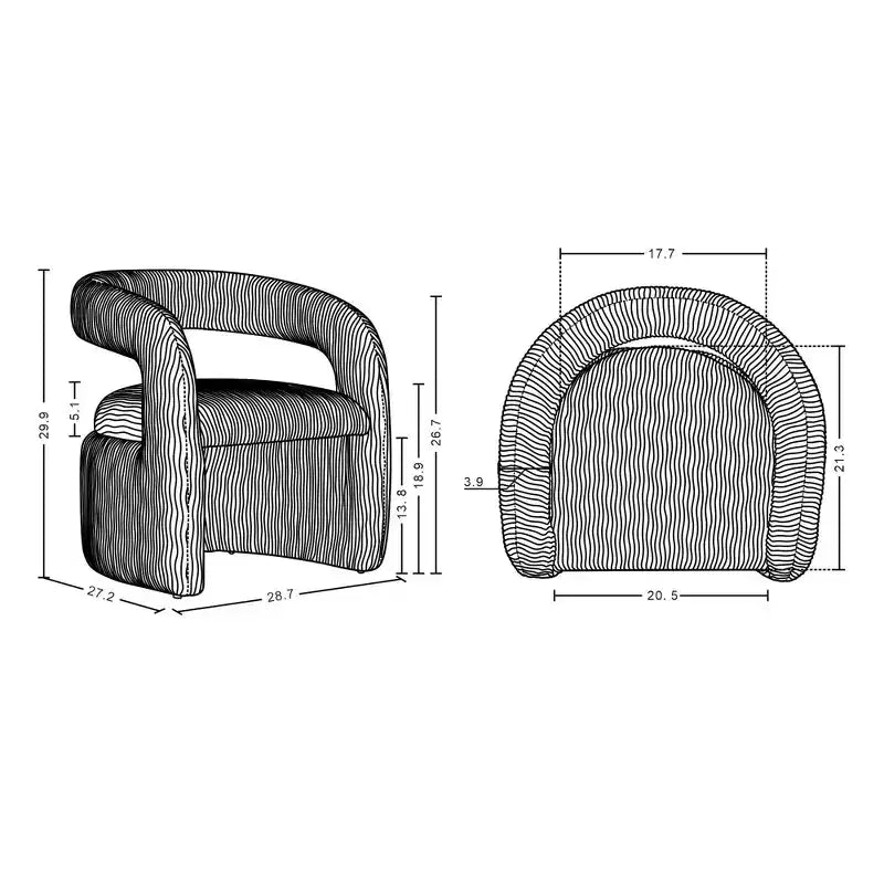 Lot de 2 chaises de salle à manger modernes rembourrées en velours Corvette de Manhattan Comfort