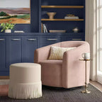 Pouf tambour à franges en velours – Threshold