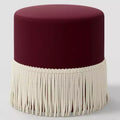 Pouf tambour à franges en velours – Threshold