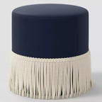 Pouf tambour à franges en velours – Threshold