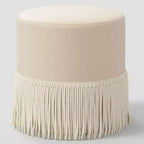 Pouf tambour à franges en velours – Threshold