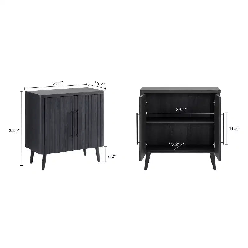 Meuble d'appoint moderne du milieu du siècle Manhattan Comfort Jodie avec 2 étagères