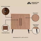 Meuble d'appoint moderne du milieu du siècle Manhattan Comfort Jodie avec 2 étagères