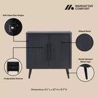 Meuble d'appoint moderne du milieu du siècle Manhattan Comfort Jodie avec 2 étagères