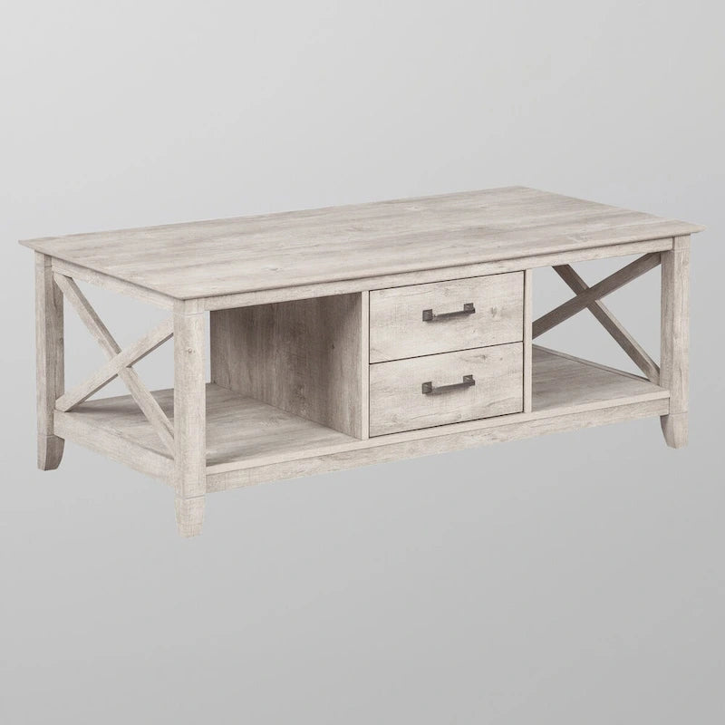 Table basse grise Saint Birch Honduras avec 2 tiroirs