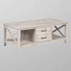 Table basse grise Saint Birch Honduras avec 2 tiroirs
