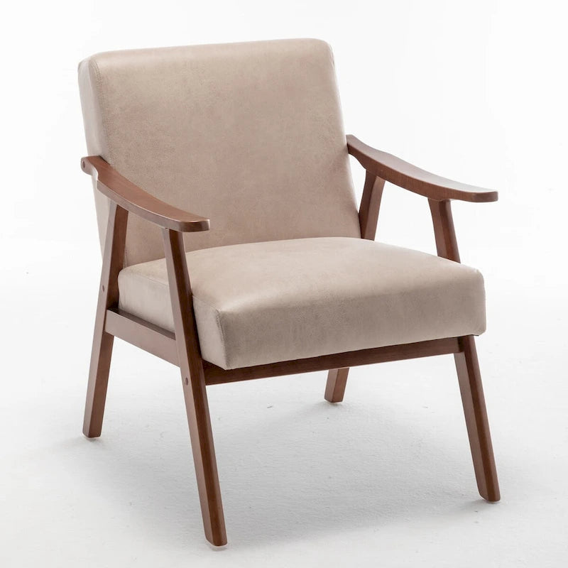 Chaise Mid-Century Moderne, Chaise de salon avec cadre en bois massif