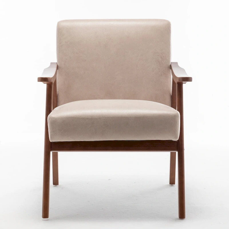 Chaise Mid-Century Moderne, Chaise de salon avec cadre en bois massif