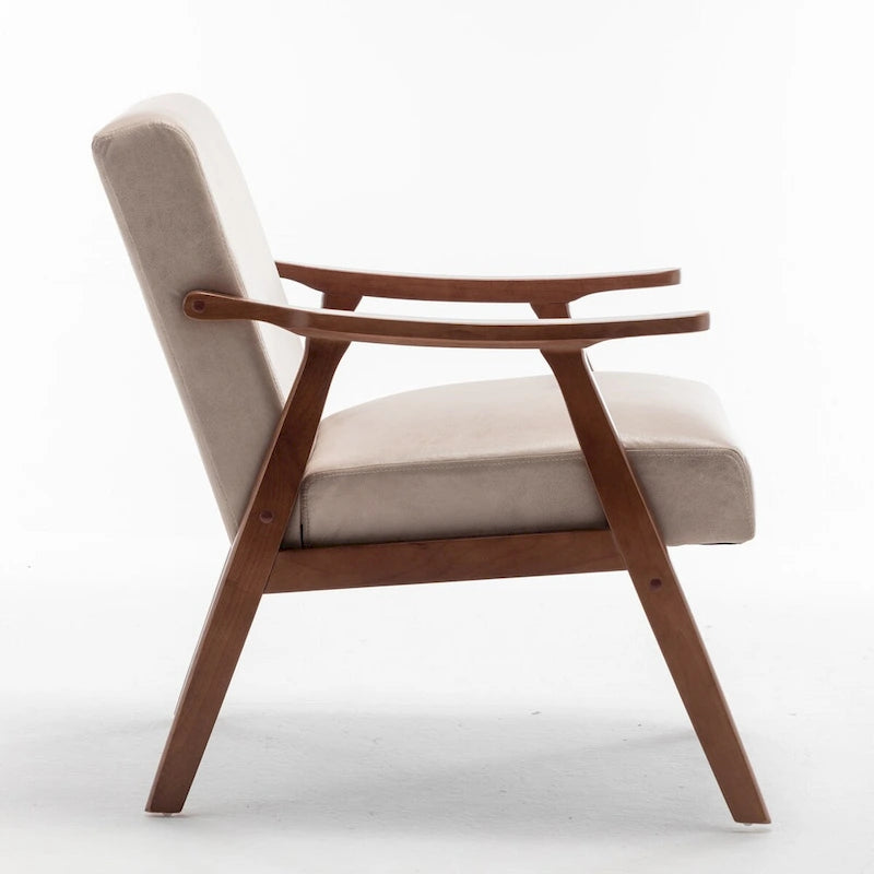 Chaise Mid-Century Moderne, Chaise de salon avec cadre en bois massif