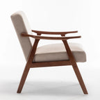 Chaise Mid-Century Moderne, Chaise de salon avec cadre en bois massif