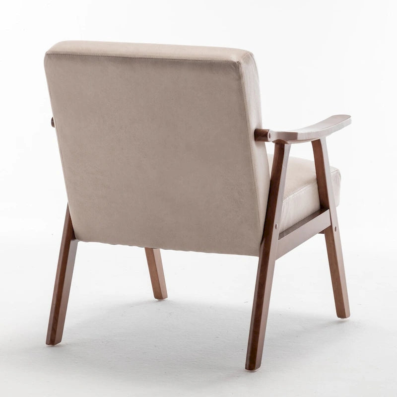Chaise Mid-Century Moderne, Chaise de salon avec cadre en bois massif