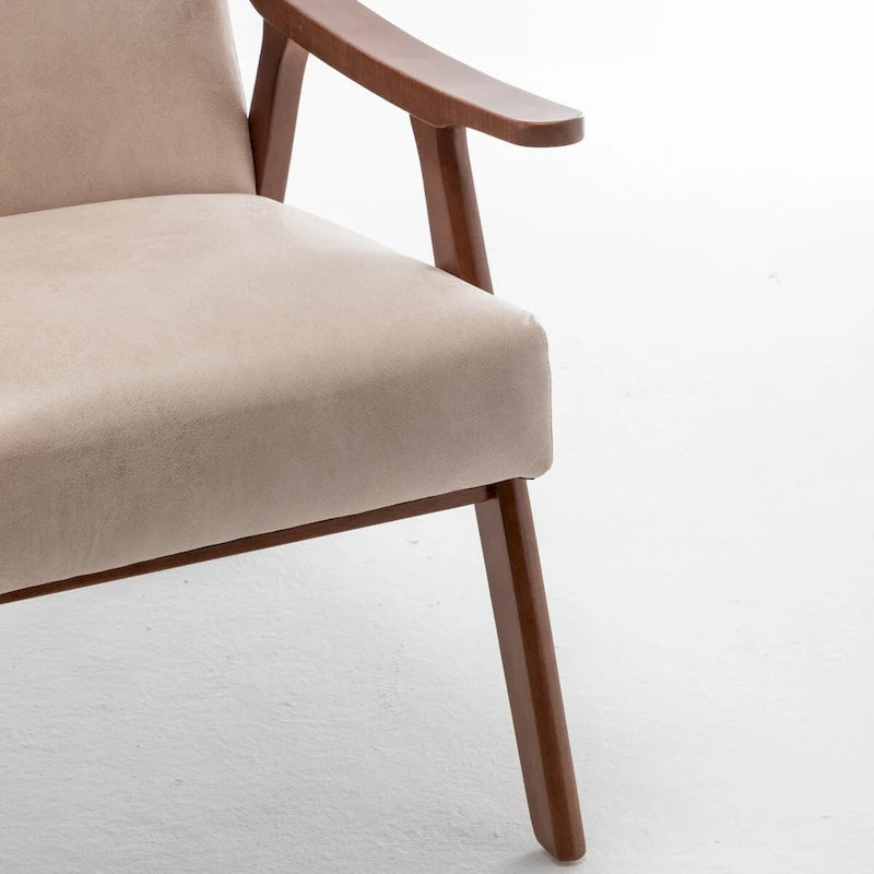 Chaise Mid-Century Moderne, Chaise de salon avec cadre en bois massif