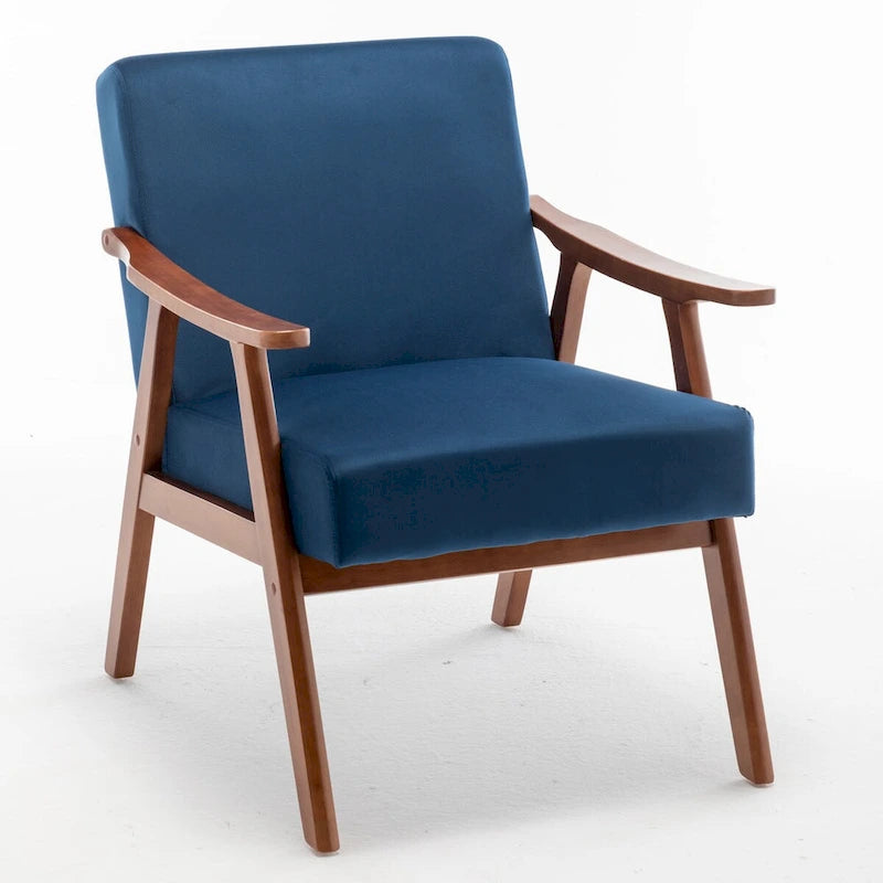 Chaise Mid-Century Moderne, Chaise de salon avec cadre en bois massif