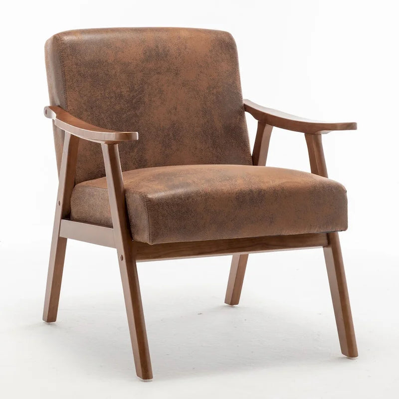 Chaise Mid-Century Moderne, Chaise de salon avec cadre en bois massif