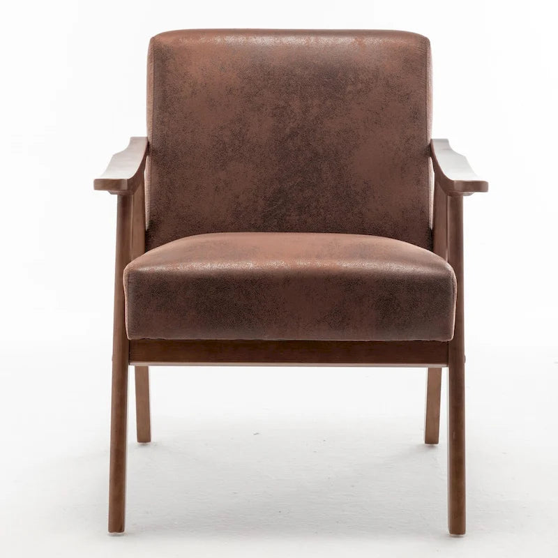 Chaise Mid-Century Moderne, Chaise de salon avec cadre en bois massif