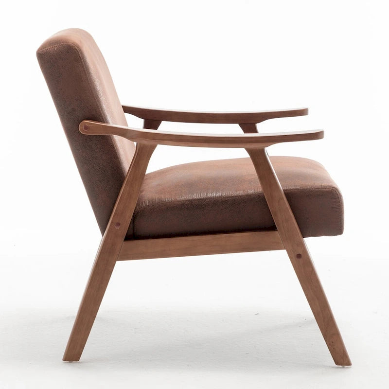 Chaise Mid-Century Moderne, Chaise de salon avec cadre en bois massif
