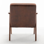 Chaise Mid-Century Moderne, Chaise de salon avec cadre en bois massif