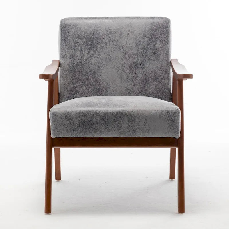 Chaise Mid-Century Moderne, Chaise de salon avec cadre en bois massif