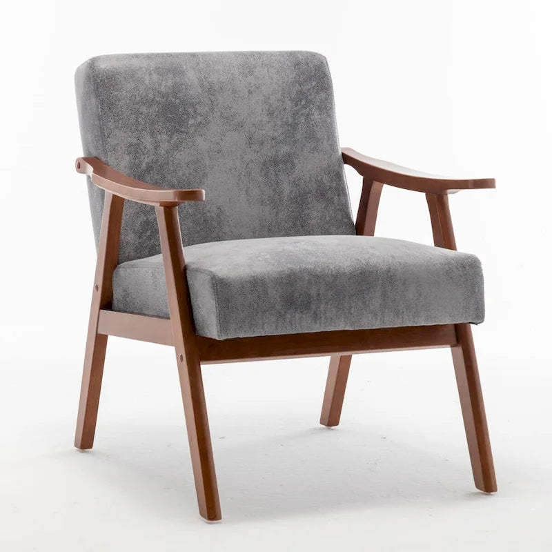 Chaise Mid-Century Moderne, Chaise de salon avec cadre en bois massif