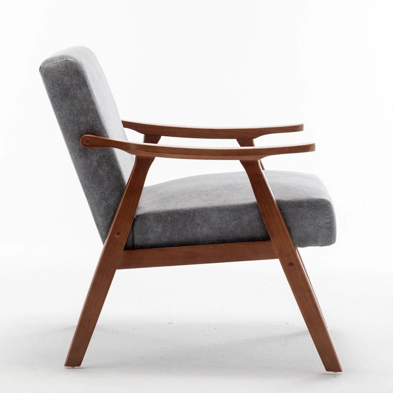 Chaise Mid-Century Moderne, Chaise de salon avec cadre en bois massif