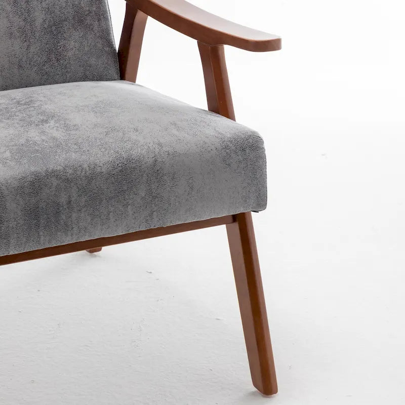 Chaise Mid-Century Moderne, Chaise de salon avec cadre en bois massif