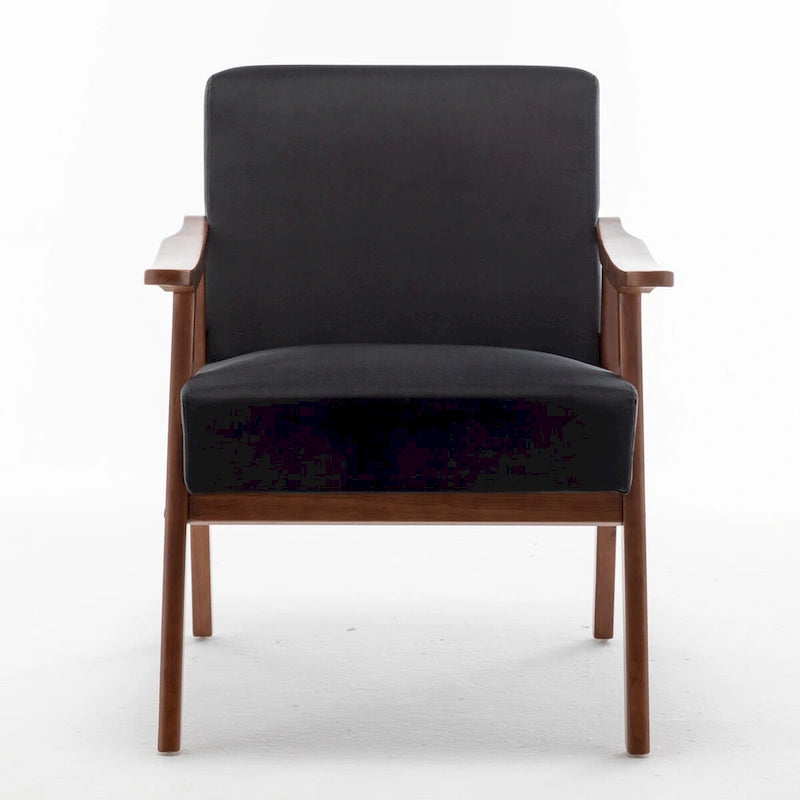 Chaise Mid-Century Moderne, Chaise de salon avec cadre en bois massif