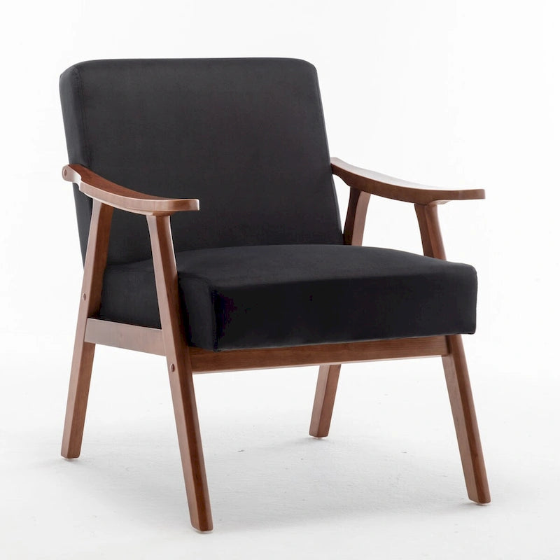 Chaise Mid-Century Moderne, Chaise de salon avec cadre en bois massif