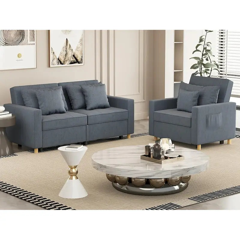 AECOJOY Canapé-Lit 3-en-1 Chaise Lit Double Convertible