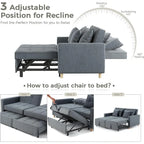AECOJOY Canapé-Lit 3-en-1 Chaise Lit Double Convertible