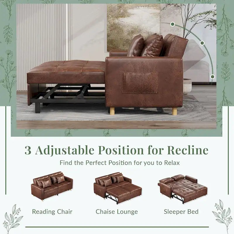 AECOJOY Canapé-Lit 3-en-1 Chaise Lit Double Convertible