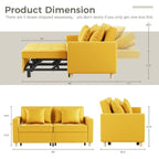 AECOJOY Canapé-Lit 3-en-1 Chaise Lit Double Convertible