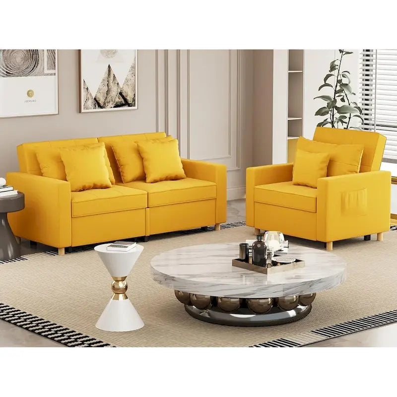 AECOJOY Canapé-Lit 3-en-1 Chaise Lit Double Convertible